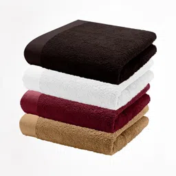 HOME PLUS STUDIOS White & Maroon 4 Cotton 650 GSM Bath Towel-45