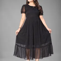 KRISHTI CREATION Print Puff Sleeve Georgette Fit & Flare Maxi Dress-picture-13