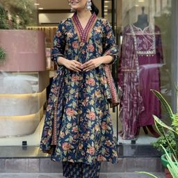 KALINI Women Floral Printed Regular Kurta with Palazzos & With Dupatta-picture-18