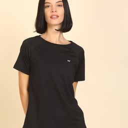 wildcraft Women Solid Round Neck Polyester Black T-Shirt-picture-1