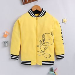 YK X Minute Mirth Girls Tweety Printed Varsity Jacket-image-79