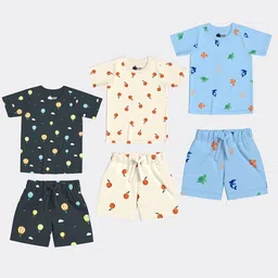 Orange Sugar Unisex Kids Printed T-shirt with Pyjamas-50