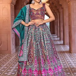 PURVAJA Ready to Wear Lehenga & Unstitched Blouse With Dupatta-picture-46