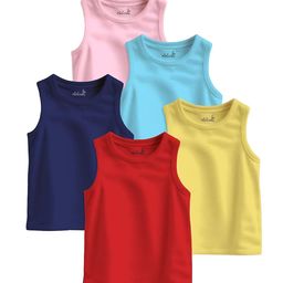 Minicult Kids Pack Of 5 Pure Cotton Basic Vests VST_PT_E005_19_P5-image-55