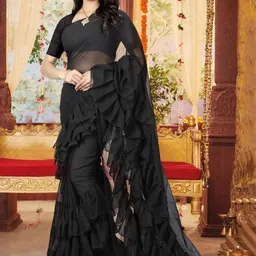 SAREEFLAME Pure Georgette Saree-image-67
