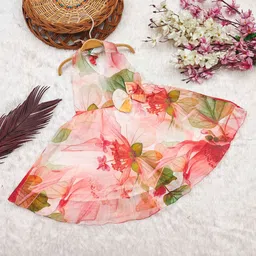Tejam Floral Print Georgette A-Line Dress-picture-18