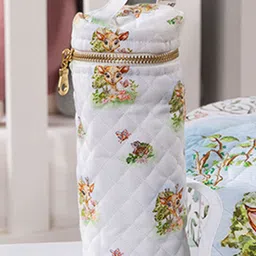 THE BABY TRUNK Infant Peach-Colored & Green Teddys Printed Egyptian Cotton Bottle Cover-picture-45