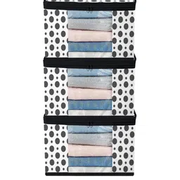 ANKIT INTERNATIONAL Pack of 3 Polka Design Saree Storage Organizers-image-15