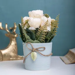 MARKET99 Blue 2 Pieces Rose Artificial Flower With Pot-41