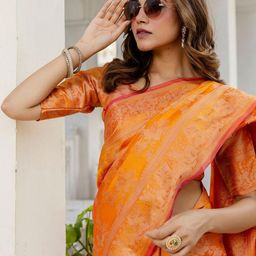 DIVASTRI Woven Design Silk Blend Saree-image-87