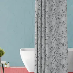 ArtzFolio Grey & White Printed Waterproof Shower Curtain-image-82