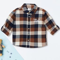 max Boys Buffalo Checks Checked Spread Collar Pure Cotton Shirt-picture-5