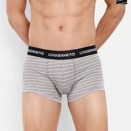 LOGGERHEAD Pack Of 2 Striped Mid Rise Trunks - LHYT011-BLACK-GREY-BLACK-GREY-81