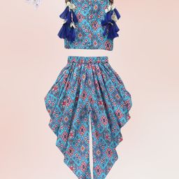 BAESD Girls Printed Regular Gotta Patti Top with Dhoti Pants-picture-23