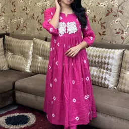 GoSriKi Women Ethnic Motifs Embroidered Empire Kurta with Trousers-picture-26