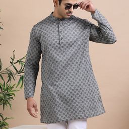 TATTVA Men Thread Work Summer Sheers Kurta-31