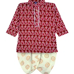BAESD Infant Paisley Printed Mandarin Collar Kurta With Dhoti Pants-30