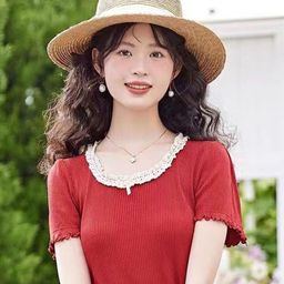 KPOP Women Solid Round Neck Regular Top-image-71