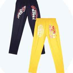 Fashionable Pack Of 2 Cotton Mid-Rise Lounge Pants-17
