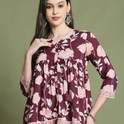 KALINI Women Floral Print V-Neck Cotton Top-picture-12