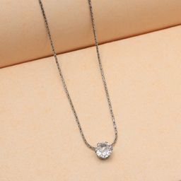 PREYANS Women Silver Silver-Plated Stainless Steel Pendant-18