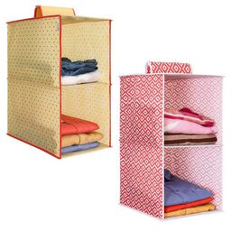 prettykrafts Red 2 Pieces Reusable 2-Shelf Hanger Closet Hanging Shelves Organisers-image-37