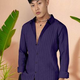 Moda Rapido Men Textured Spread Collar Casual Shirt-picture-42