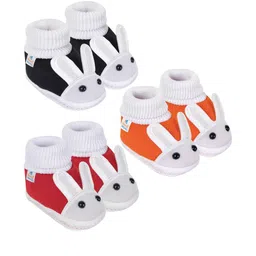NESKA MODA 0 To 6 Month Newborn Baby Boy & Girls 3 Pair Set Soft Cotton Rabbit Slip On Baby Booties-picture-24