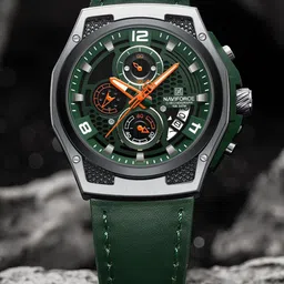 Naviforce Men Brass Dial & Leather Straps Analogue Chronograph Watch NF8051L SGNGN-image-69