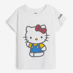 The Souled Store Girls Graphic Printed Round Neck Cotton T-shirt-image-93