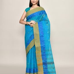 PUKU Floral Woven Design Pure Cotton Taant Saree-picture-40