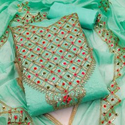 ICCHIT FAL Embroidered Art Silk Unstitched Dress Material-image-99