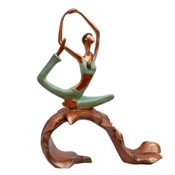 Ashnam Gold-Toned Graceful Lady Yoga Figurine Showpiece-picture-3