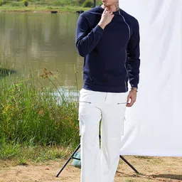 Campus Sutra Men Cotton Solid Round Neck Pullover Sweatshirt-picture-35