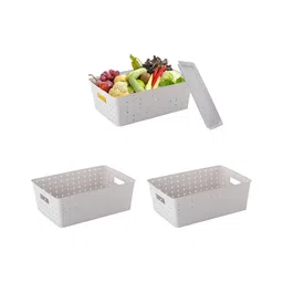 Aura Grey Set of 3 Regular Multi-Utility Organisers-18