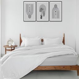 HOMEMONDE White Striped 210 TC Cotton Double Duvet Cover-picture-16