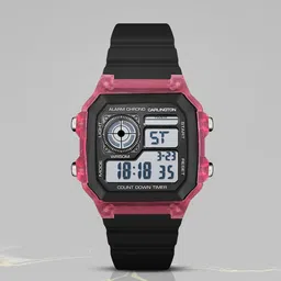 CARLINGTON Unisex Dial & Straps Digital Multi Function Watch Endurance 9079 Red Black-6