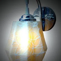 Somil Premium Designer Glass Wall / Night Lamp Elegant & Stylish Dcor Accent for Modern Interiors, color- Yellow, White, Size, 22.5 X 26.5 X 29 CM-image-38