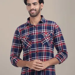 AMSWAN Men Tartan Checks Opaque Checked Casual Shirt-picture-33