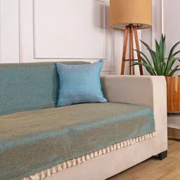 STITCHNEST Brown Solid Other 1 Piece Sofa Cover-35