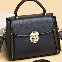 CORSICA Women Textured Structured Leather Satchel Bag-image-8