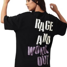 FUAARK Women Typography Drop-Shoulder Sleeves Pure Cotton Abzorb T-shirt-image-39