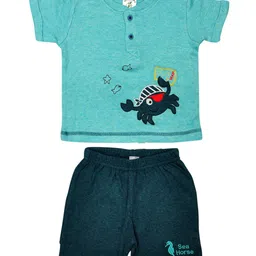 BIO FASHION Boys Embroidered Short Sleeves Pure Cotton T-shirt With Shorts-image-95