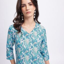 Anouk Rustic Floral Printed V-Neck Kurti-picture-46
