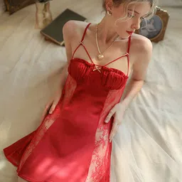 LULU & SKY Shoulder Strap Neck Baby Doll Nightdress-image-27
