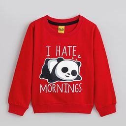 Hopscotch Boys Red Panda Printed Sweatshirt-picture-4