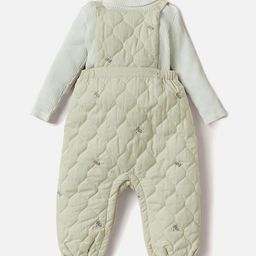 Giggles by Babyshop Girls Floral Embroidered Pure Cotton Dungarees With T-Shirt-image-39