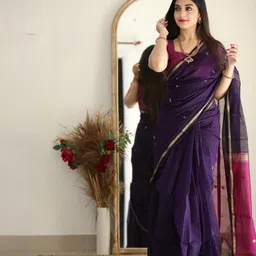 SHOP DROP Woven Design Zari Pure Silk Banarasi Saree-16