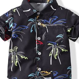 LULU & SKY Boys Floral Printed Short Sleeves Shirt-image-74