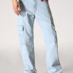 VUDU Men Comfort Light Fade Cotton Cargo Jeans-image-95